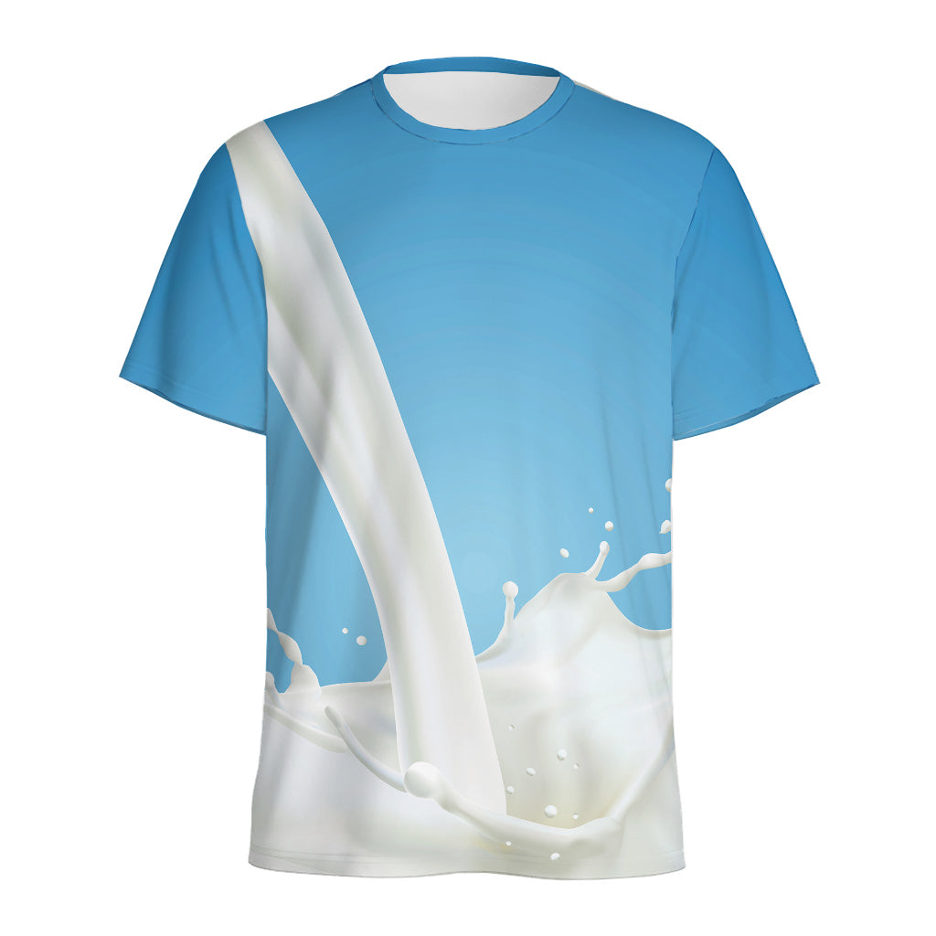 Milk Splash Print Men's Sports T-Shirt