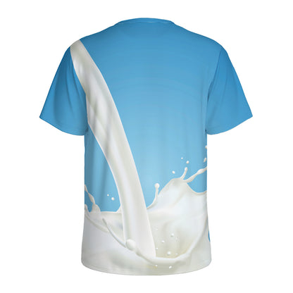 Milk Splash Print Men's Sports T-Shirt