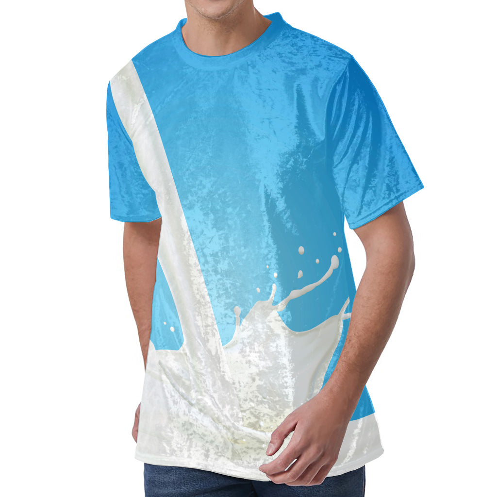 Milk Splash Print Men's Velvet T-Shirt