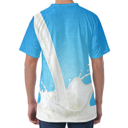 Milk Splash Print Men's Velvet T-Shirt