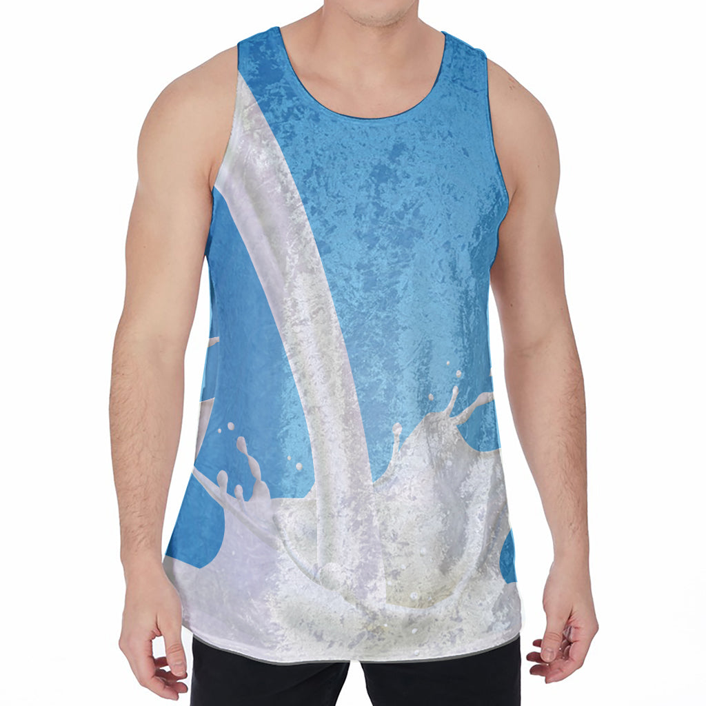 Milk Splash Print Men's Velvet Tank Top