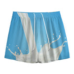 Milk Splash Print Mesh Shorts