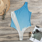 Milk Splash Print One Shoulder Bodysuit