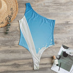 Milk Splash Print One Shoulder Bodysuit