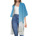 Milk Splash Print Open Front Beach Cover Up