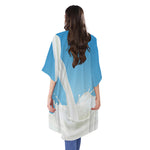 Milk Splash Print Open Front Beach Cover Up