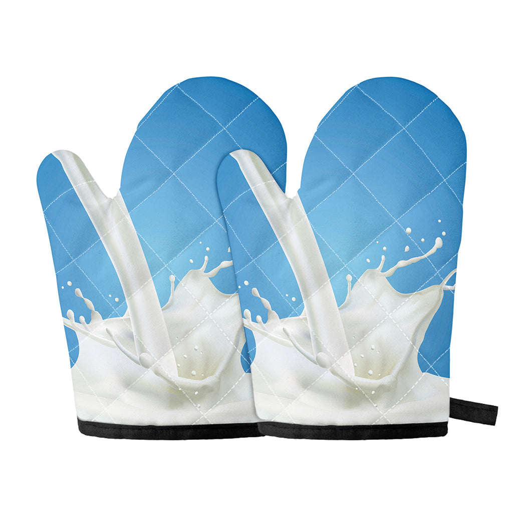 Milk Splash Print Oven Mitts