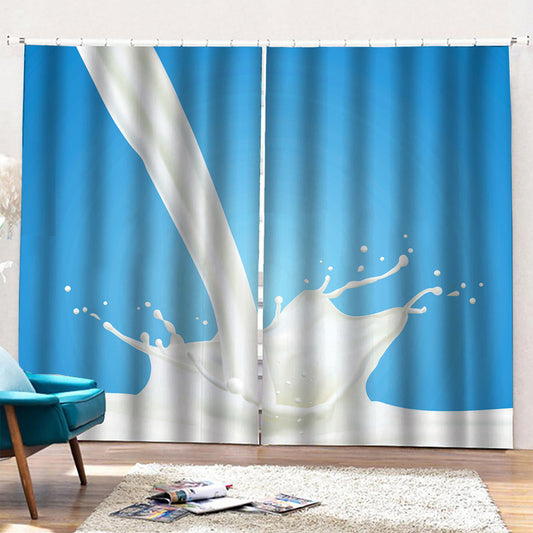 Milk Splash Print Pencil Pleat Curtains