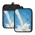 Milk Splash Print Pot Holders With Pocket