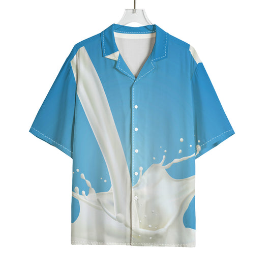 Milk Splash Print Rayon Hawaiian Shirt