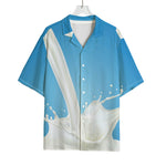 Milk Splash Print Rayon Hawaiian Shirt