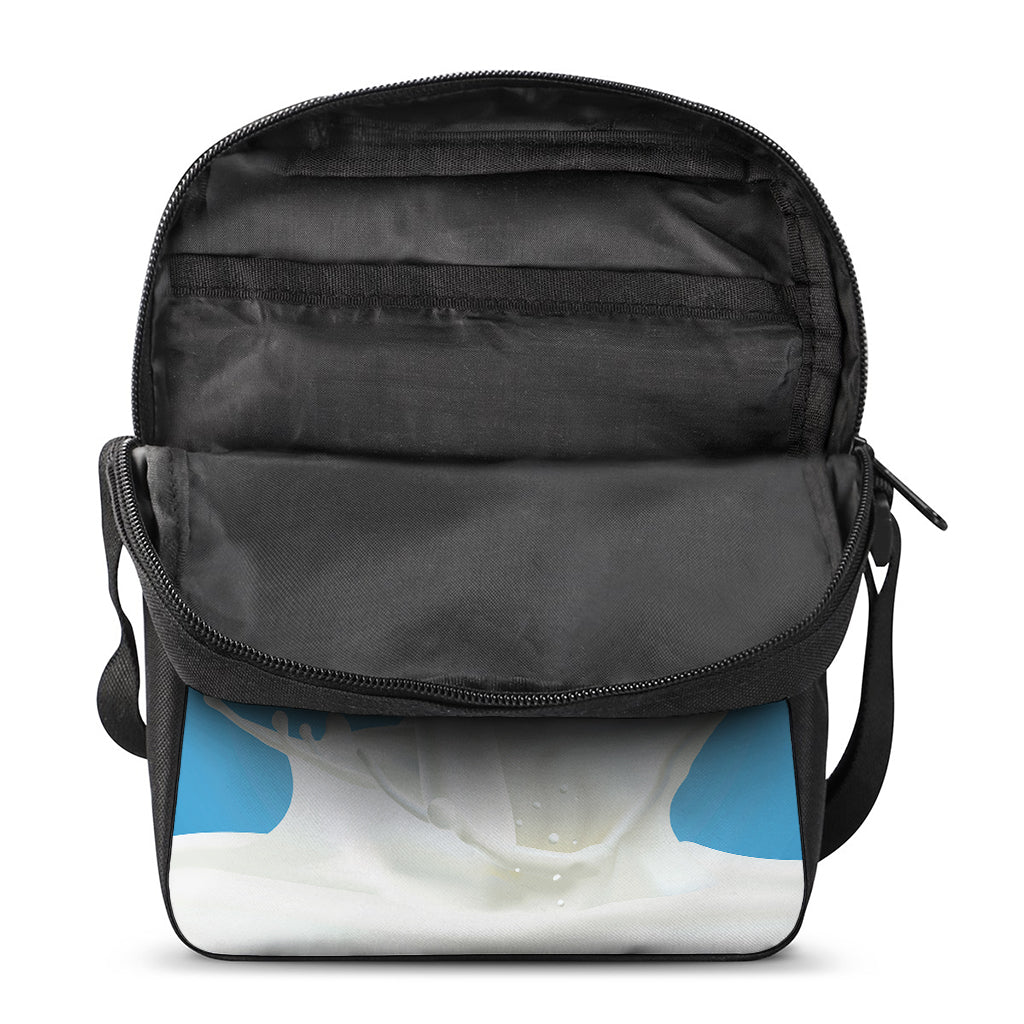 Milk Splash Print Rectangular Crossbody Bag