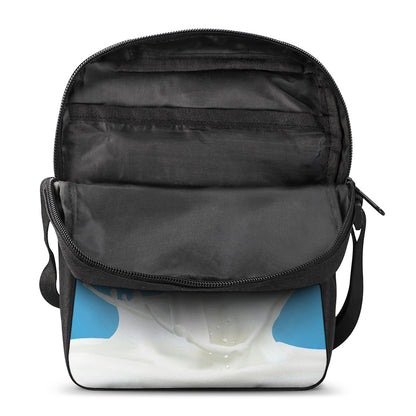Milk Splash Print Rectangular Crossbody Bag