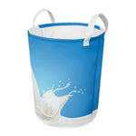 Milk Splash Print Round Laundry Basket