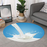 Milk Splash Print Round Rug