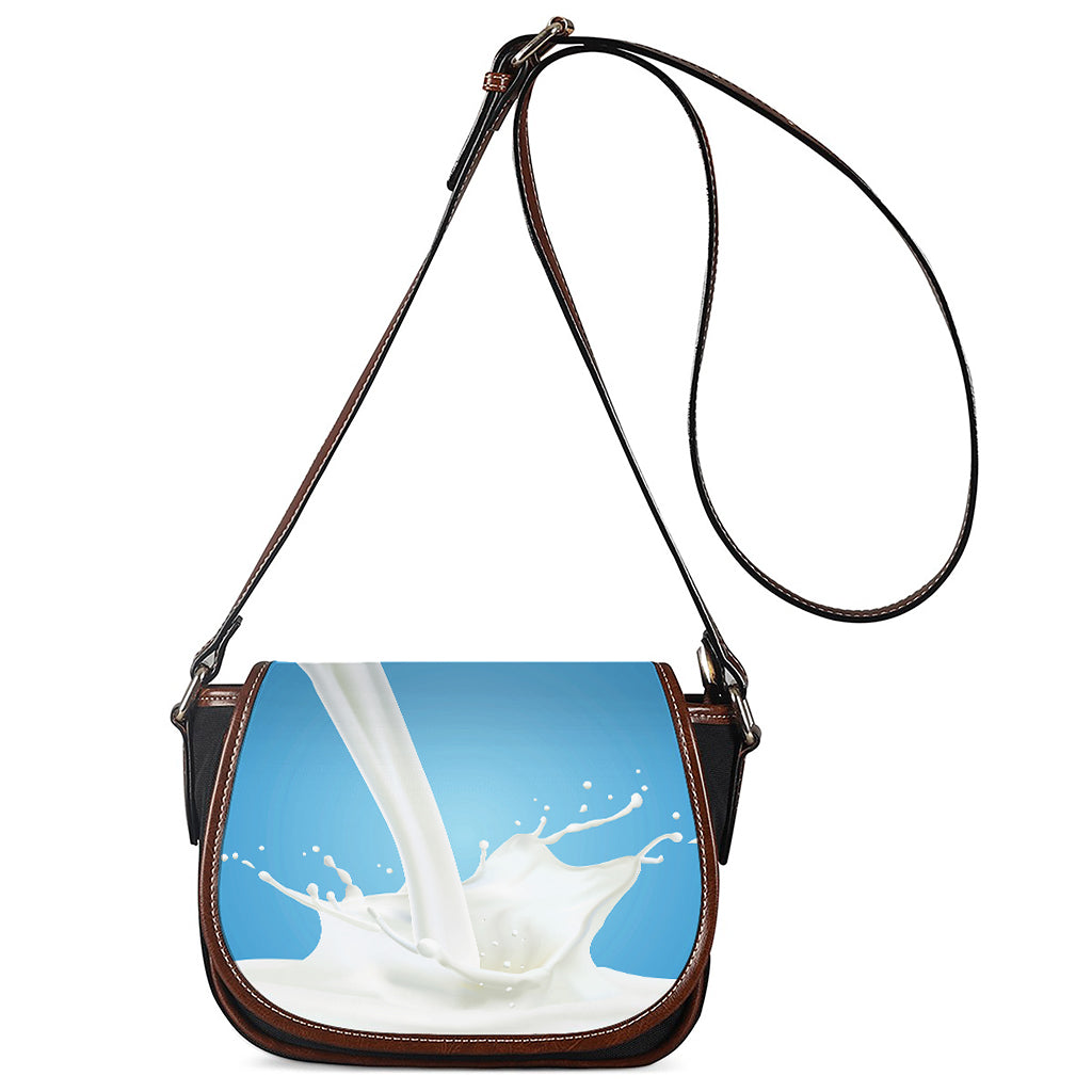 Milk Splash Print Saddle Bag