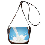 Milk Splash Print Saddle Bag
