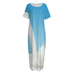 Milk Splash Print Short Sleeve Long Nightdress