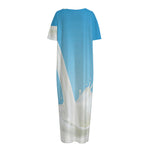 Milk Splash Print Short Sleeve Long Nightdress