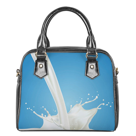 Milk Splash Print Shoulder Handbag