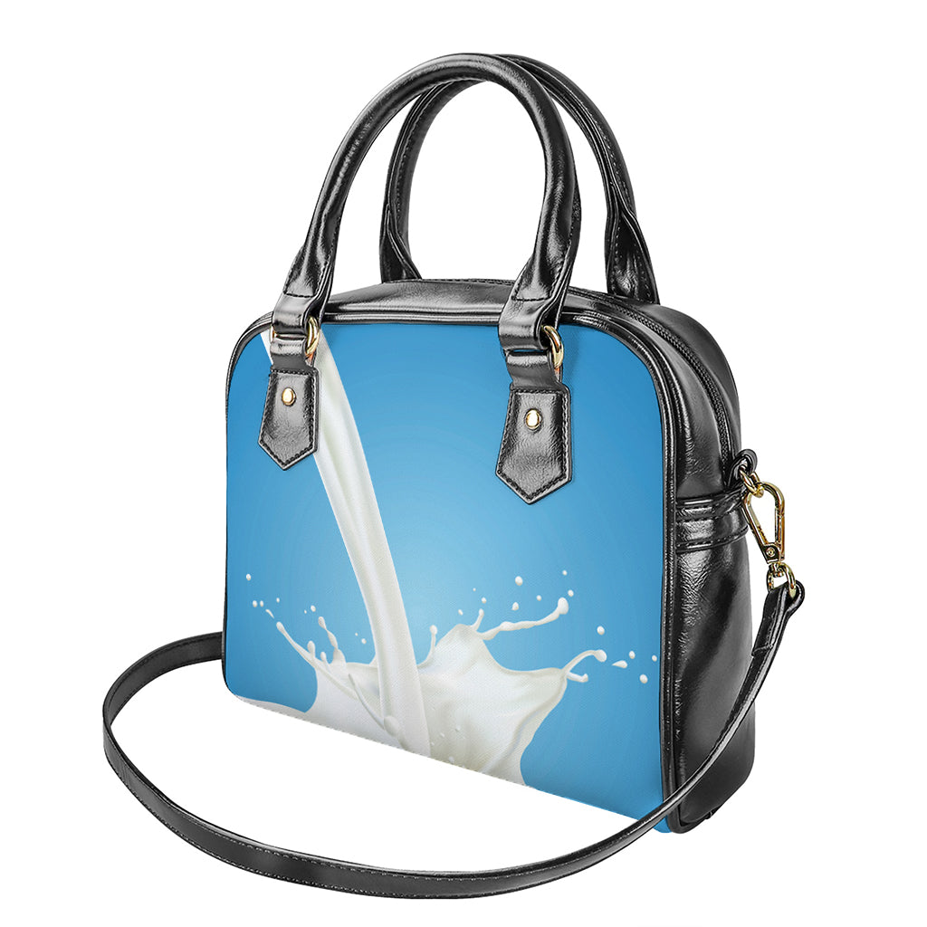 Milk Splash Print Shoulder Handbag