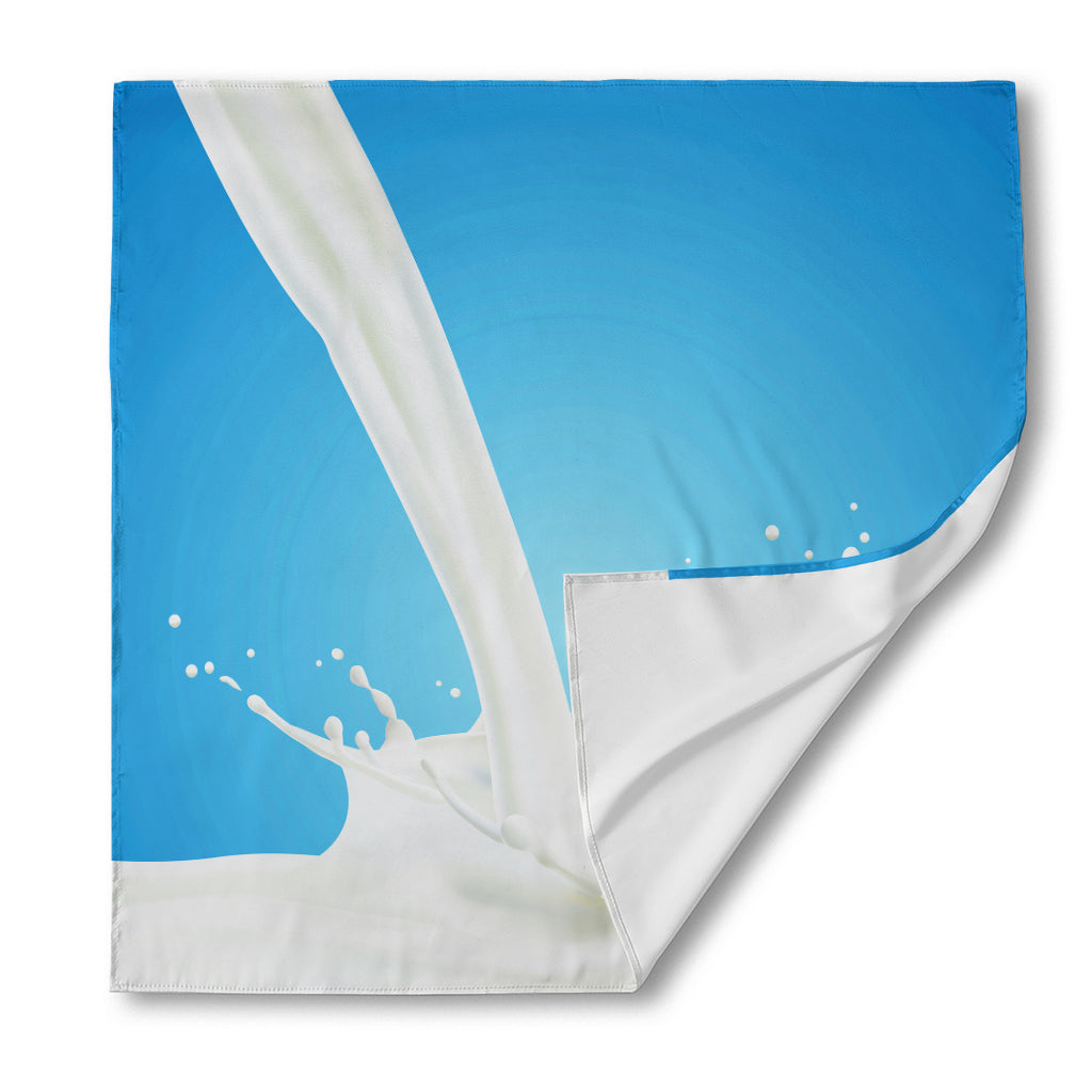 Milk Splash Print Silk Bandana