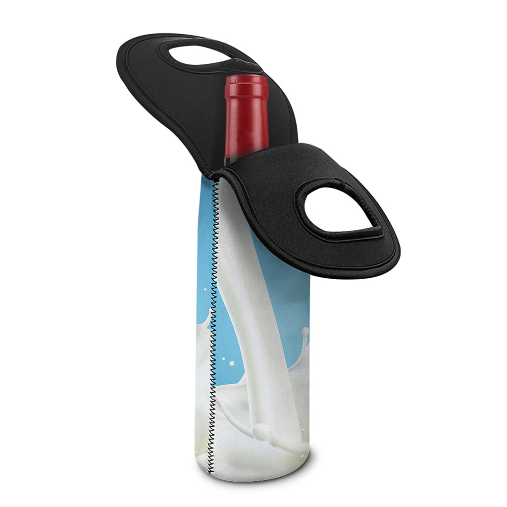 Milk Splash Print Single Neoprene Wine Tote