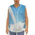 Milk Splash Print Sleeveless Baseball Jersey