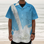 Milk Splash Print Textured Short Sleeve Shirt