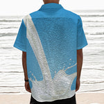 Milk Splash Print Textured Short Sleeve Shirt