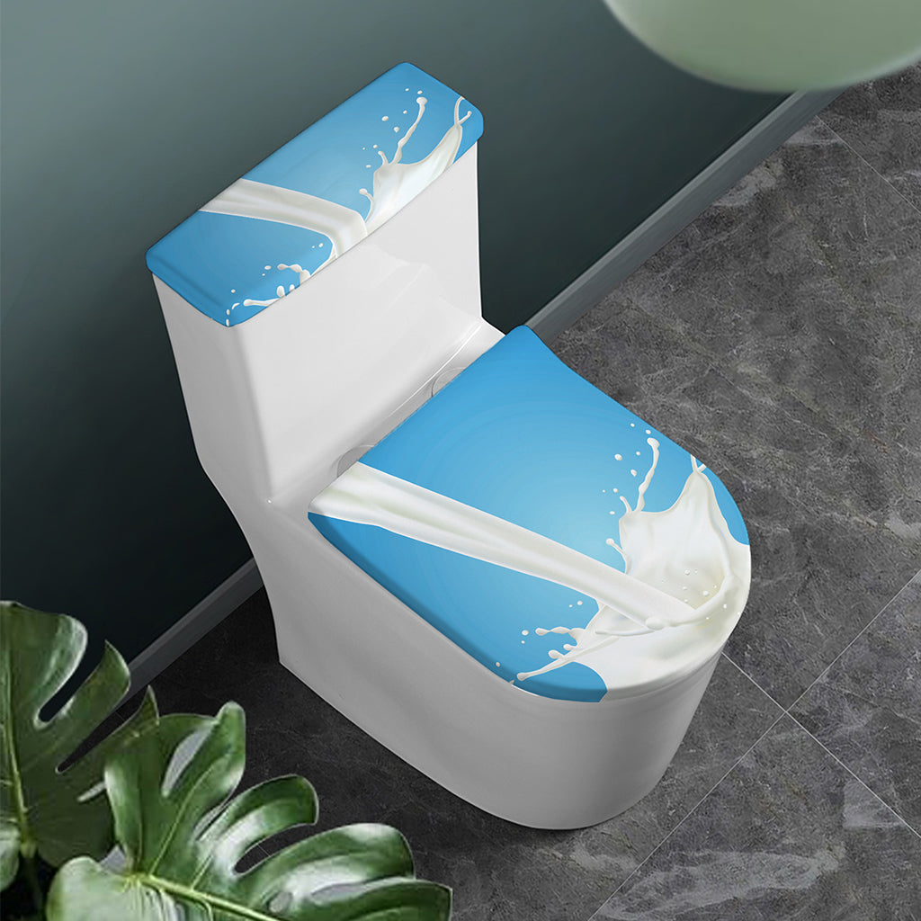 Milk Splash Print Toilet Lid And Tank Cover Set