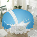 Milk Splash Print Waterproof Round Tablecloth