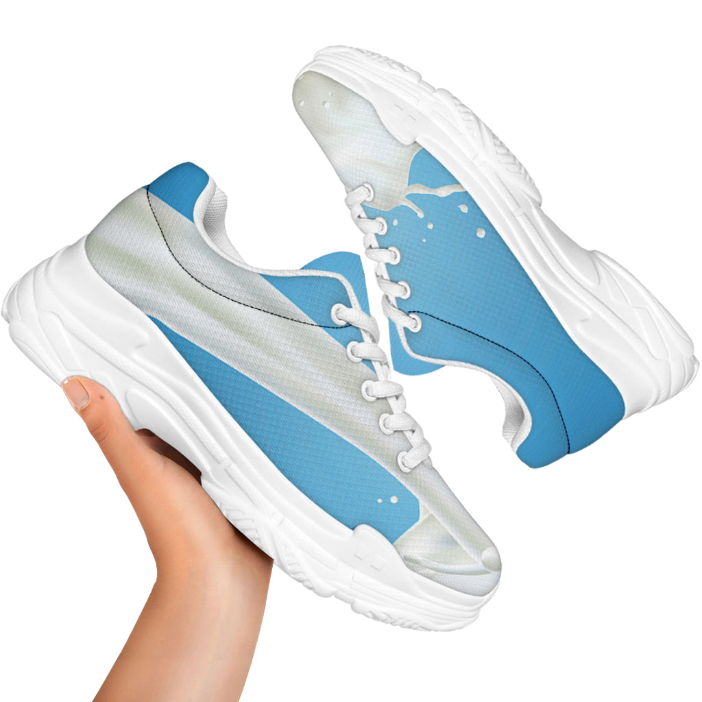Milk Splash Print White Chunky Shoes