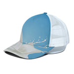 Milk Splash Print White Mesh Trucker Cap