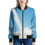Milk Splash Print Women's Bomber Jacket