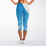 Milk Splash Print Women's Capri Leggings