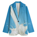 Milk Splash Print Women's Cotton Blazer