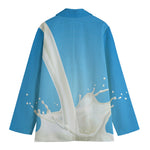 Milk Splash Print Women's Cotton Blazer