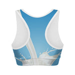 Milk Splash Print Women's Sports Bra