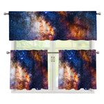 Milky Way Universe Galaxy Space Print 3 Piece Kitchen Curtains