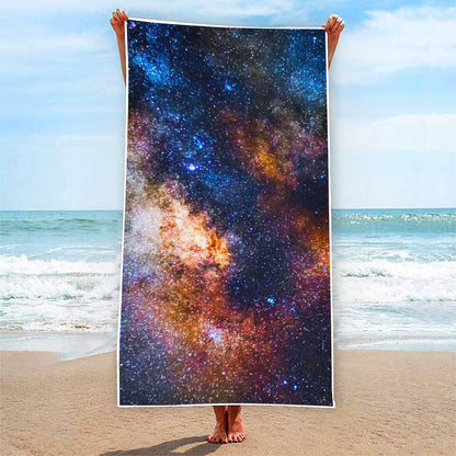 Milky Way Universe Galaxy Space Print Beach Towel