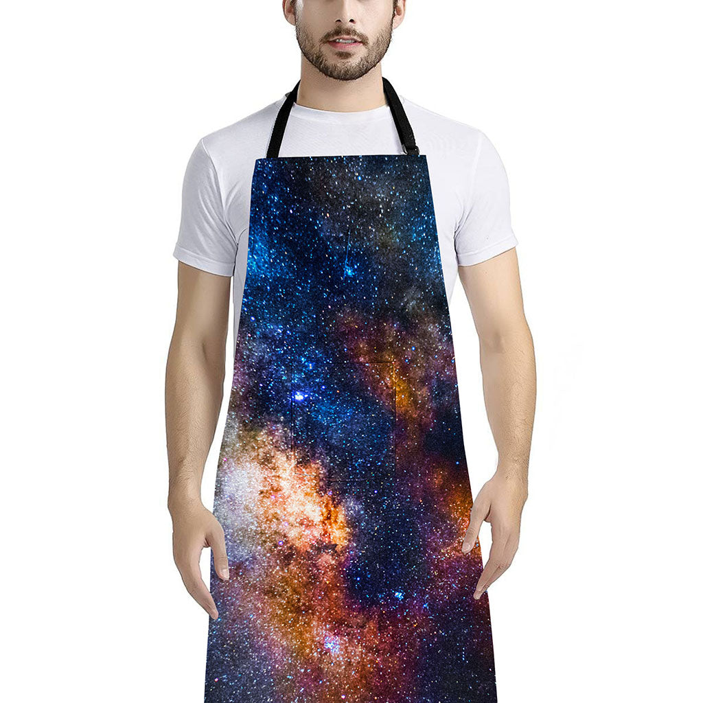Milky Way Universe Galaxy Space Print Bib Apron With Pocket