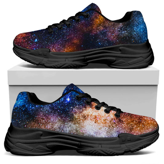 Milky Way Universe Galaxy Space Print Black Chunky Shoes