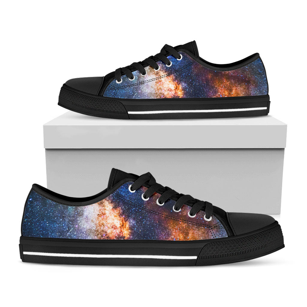 Milky Way Universe Galaxy Space Print Black Low Top Sneakers