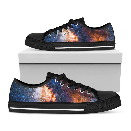Milky Way Universe Galaxy Space Print Black Low Top Sneakers