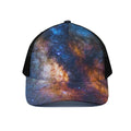 Milky Way Universe Galaxy Space Print Black Mesh Trucker Hat