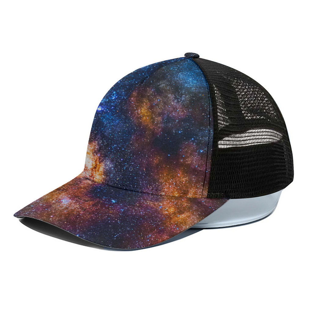 Milky Way Universe Galaxy Space Print Black Mesh Trucker Cap