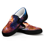 Milky Way Universe Galaxy Space Print Black Slip On Sneakers