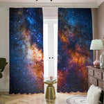 Milky Way Universe Galaxy Space Print Blackout Pencil Pleat Curtains