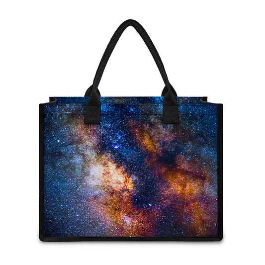 Milky Way Universe Galaxy Space Print Canvas Tote Bag